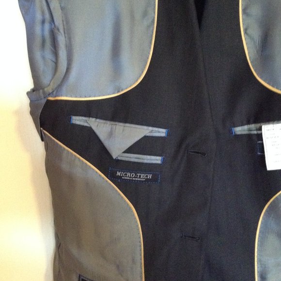 Carlo Monza Couture Men's Suit Blazer Jacket Single Breasted Size 44 Chest Black - Picture 5 of 9